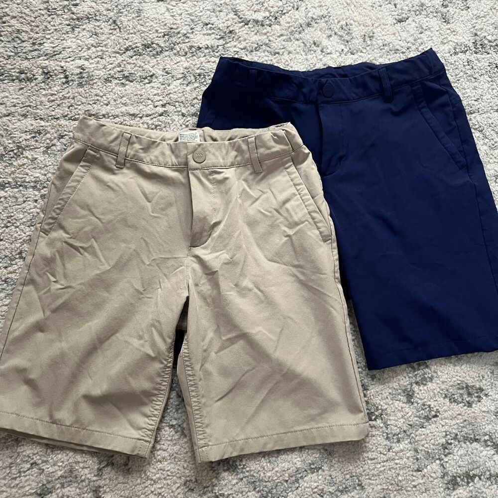 All in Motion Golf Shorts Set of 2 Khaki + Navy Kids 12